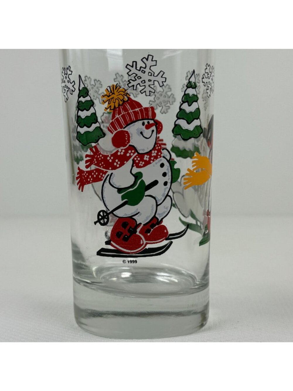 Set of 2 Vintage 1999 Home Interiors Snowman Drinking Glasses 10 oz Holiday - Picture 2 of 12